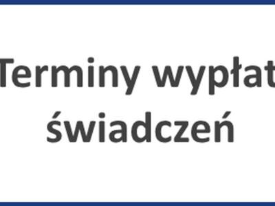 termin wypłat świadczeń