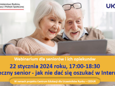 Webinarium dla seniorów i ich opiekunów.
