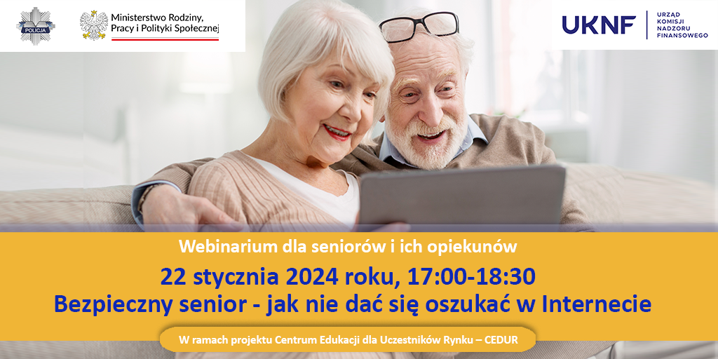 Webinarium dla seniorów i ich opiekunów.