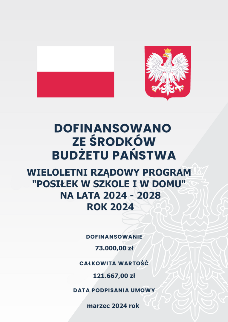 plakat Posiłek w szkole i w domu 2024
