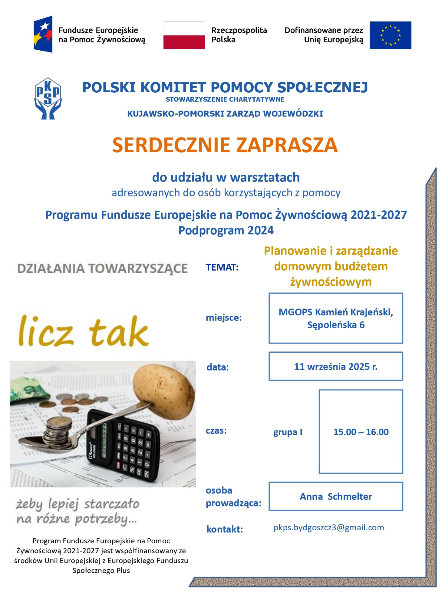 plakat informujący o warsztatach 3