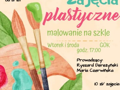 Zajęcia plastyczne, malowanie na szkle