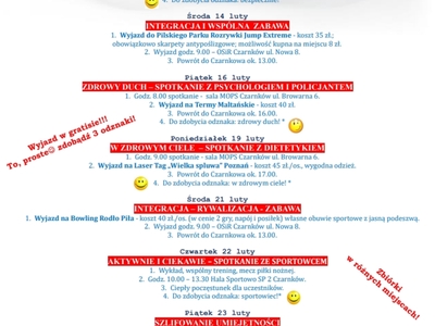 Ferie zimowe - pierwszy tydzień