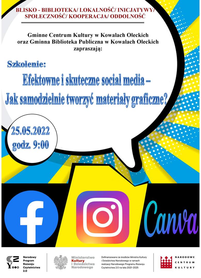 Plakat informujący o szkoleniu