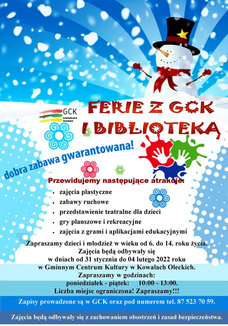 Zdjęcie przedstawia program ferii.