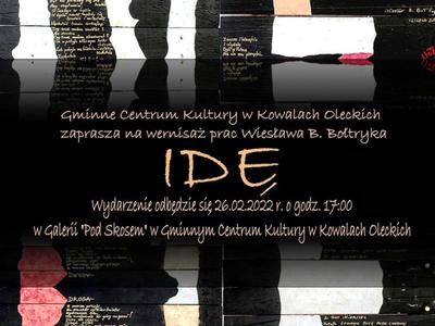 Zdjęcie przedstawia plakat informujący o wernisażu.