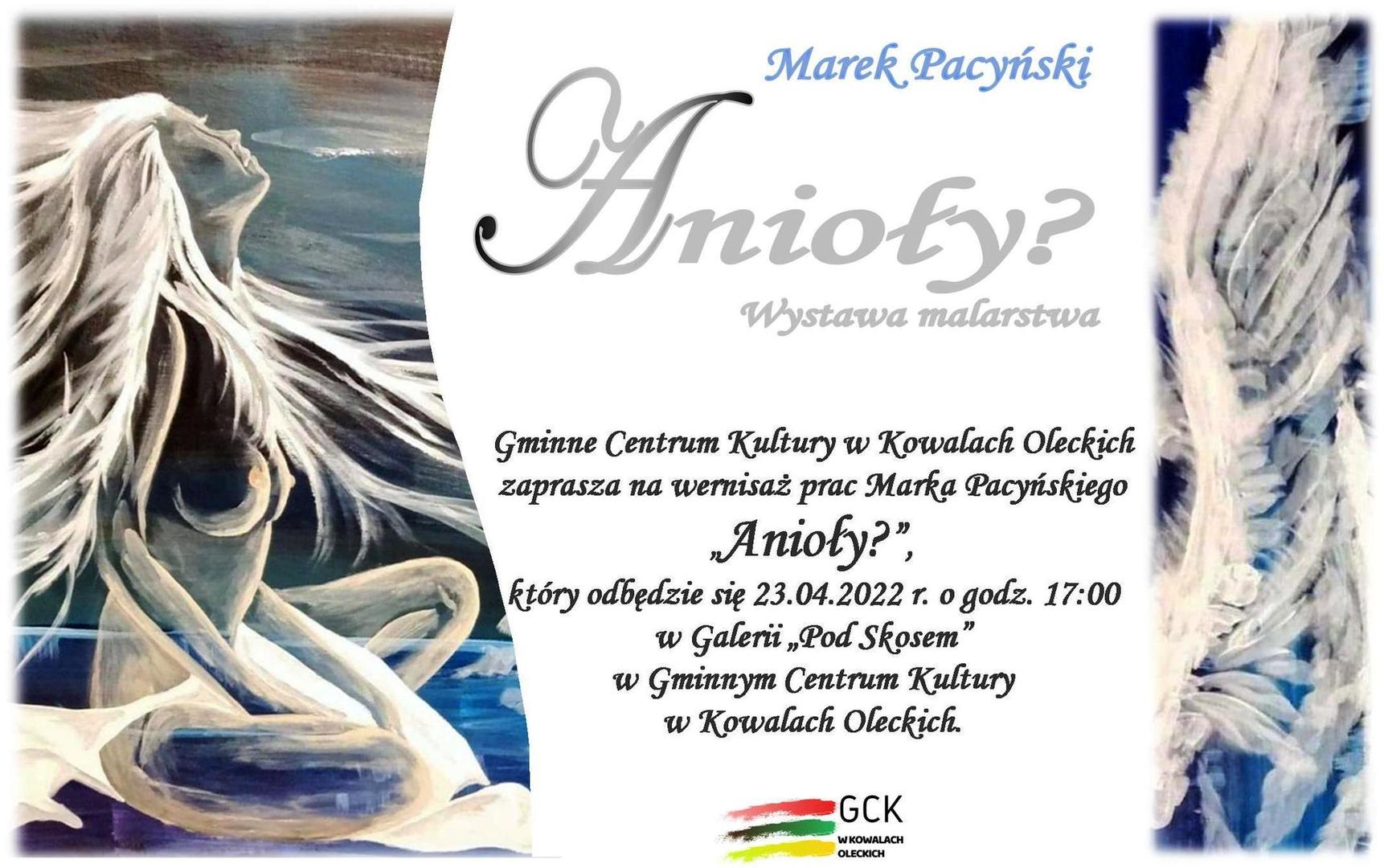 Plakat z informacjami o wernisażu.