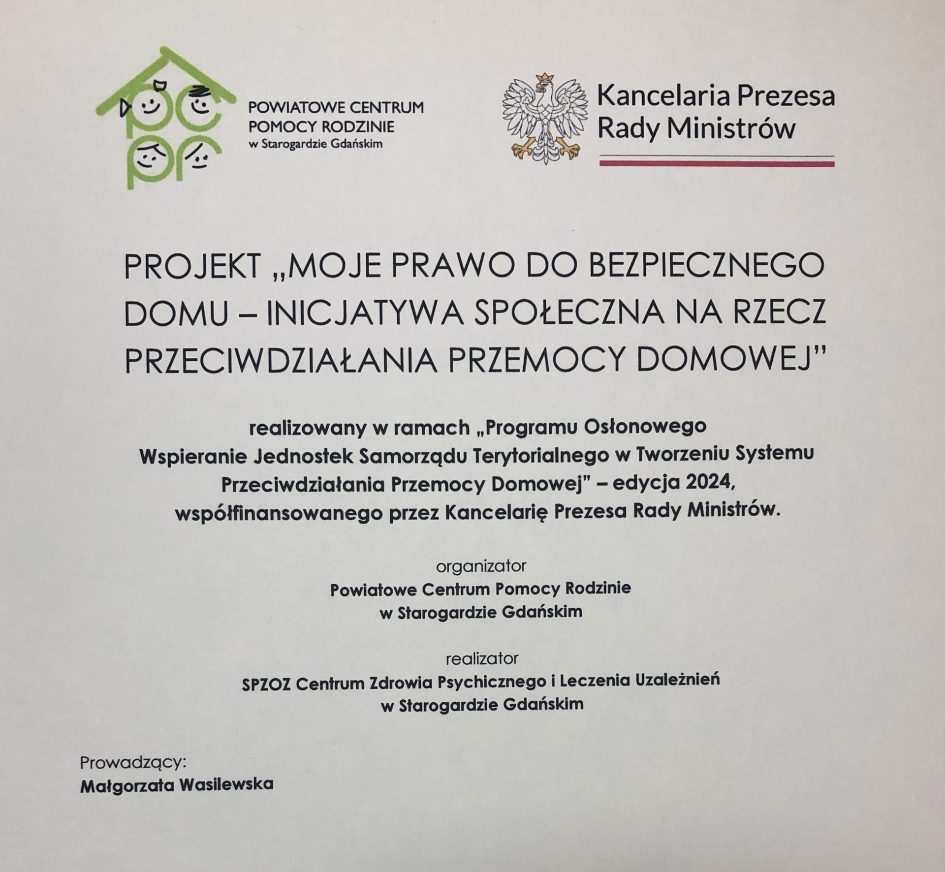 WARSZTAT REALIZOWANY W RAMACH PROJEKTU "MOJE PRAWO DO BEZPIECZNEGO DOMU - INICJATYWA SPOŁECZNA NA RZECZ PRZECIWDZIAŁANIA PRZEMOCY DOMOWEJ"
