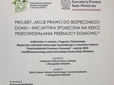 WARSZTAT REALIZOWANY W RAMACH PROJEKTU "MOJE PRAWO DO BEZPIECZNEGO DOMU - INICJATYWA SPOŁECZNA NA RZECZ PRZECIWDZIAŁANIA PRZEMOCY DOMOWEJ"