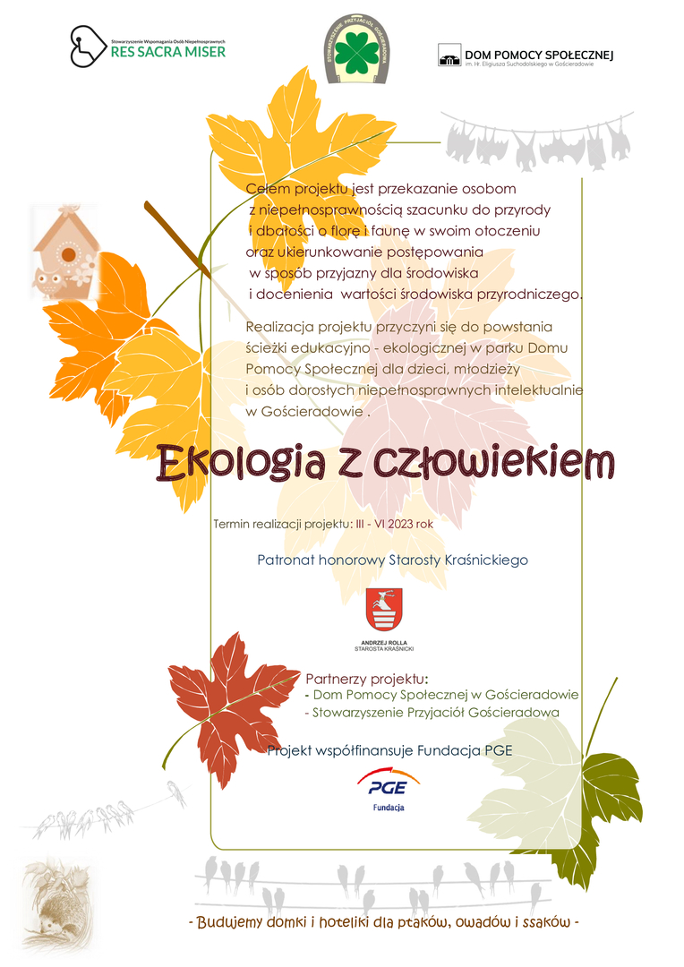 Plakat projektu Ekologia z człowiekiem