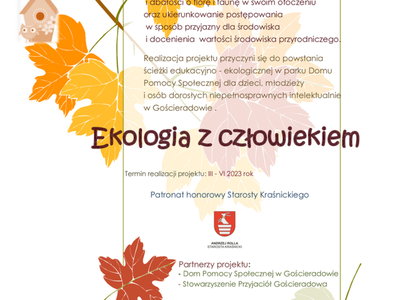 Plakat projektu Ekologia z człowiekiem
