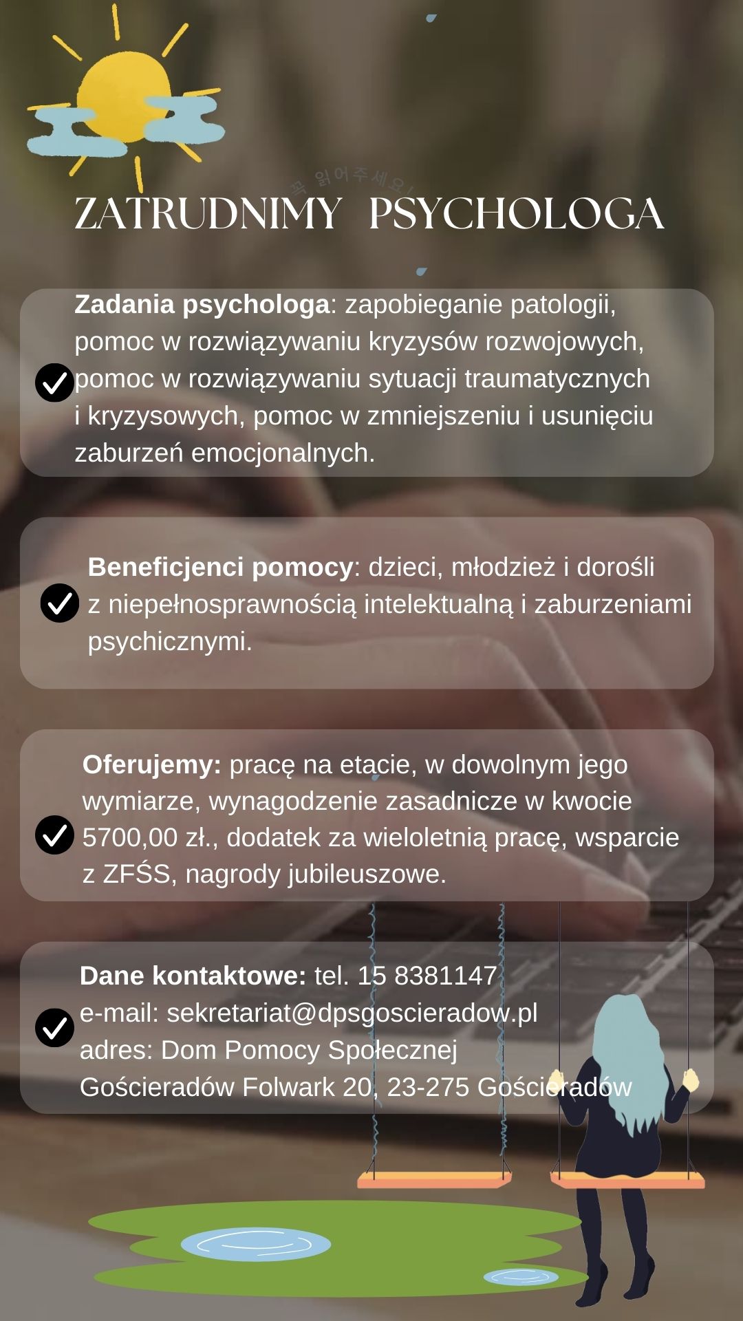 reklama - zatrudnimy psychologa