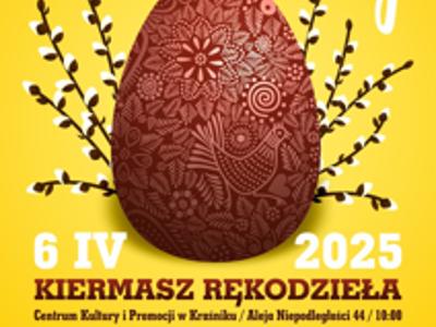 Plakat kiermaszu wielkanocnego z pisanką