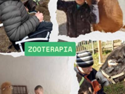 Mieszkańcy DPS w Gościeradowie na zajęciach z zooterapii.