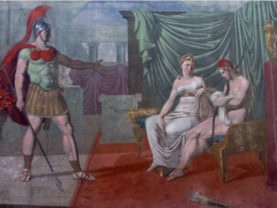 Fresk Hektor gani Parysa.