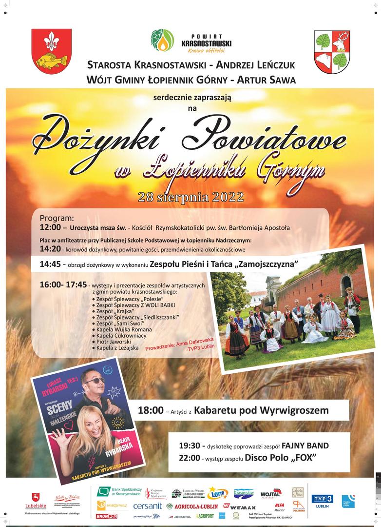 Plakat dożynki powiatowe 2022r.

