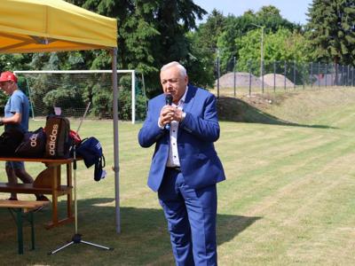 Przemówienie Pana starosy Janusza Szpaka podczas  Regionalnego Mityngu Olimpiad Specjalnych