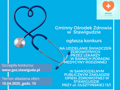 Konkurs  na udzielanie świadczeń zdrowotnych  przez lekarzy