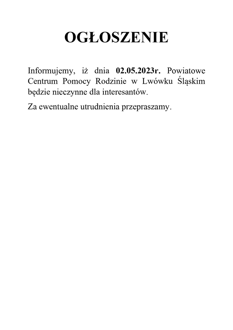 Ogłoszenie