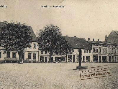 Fot. 4. Lipa drobnolistna (lewa strona) i kasztanowiec zwyczajny (prawa strona). Około 1920 roku. Pocztówka ze zbiorów Emila Piłaszewicza.