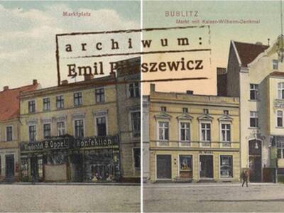 Fot.2. Zestawienie zdjęć południowej części rynku sprzed odsłonięcia i po odsłonięciu pomnika Wilhelma I. Z kolekcji Emila Piłaszewicza.