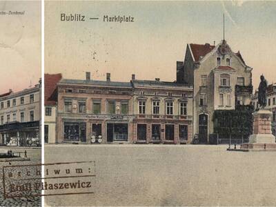Fot.9. Kolaż zdjęć rynku z pomnikiem Wilhelma I. Z kolekcji Emila Piłaszewicza.