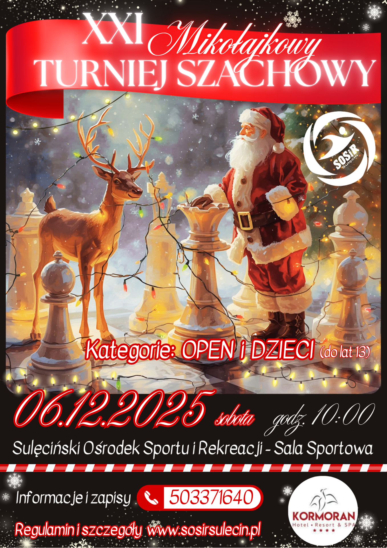 PLAKAT XXI MIKOŁAJKOWY TURNIEJ SZACHOWY