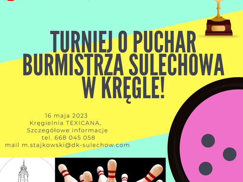 Plakat TURNIEJ O PUCHAR BURMISTRZA SULECHOWA W KRĘGLE