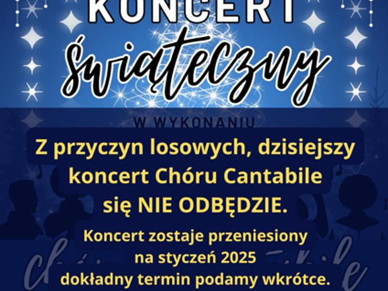 KONCERT przeniesiony na inny termin
