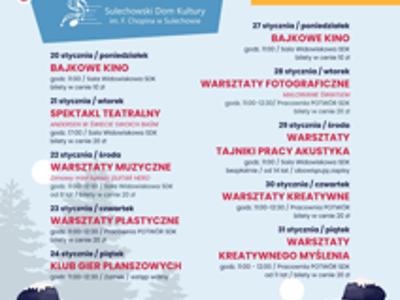 Plakat FERIE z SDK w Sulechowie
