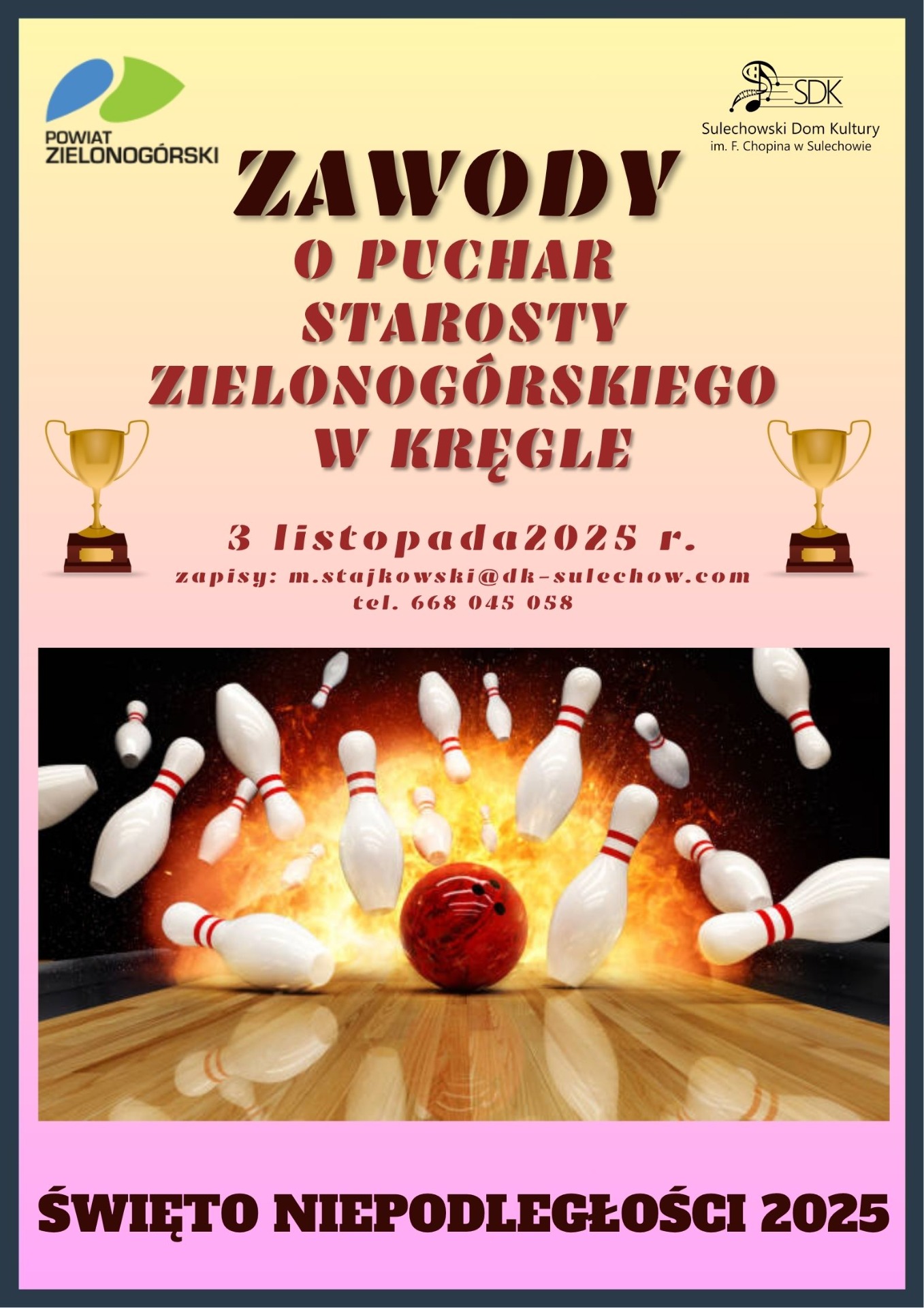 plakat zawody w kręgle