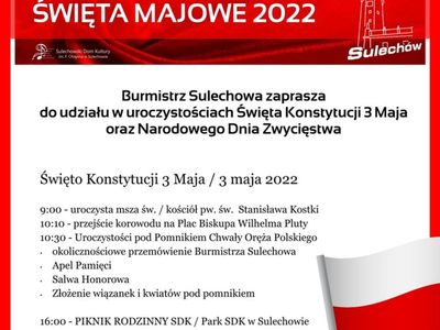 Plakat - Święta Majowe - Sulechów 2022