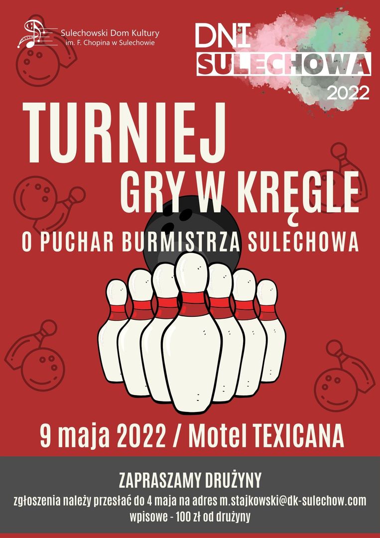 Plakat turniej gry w kręgle