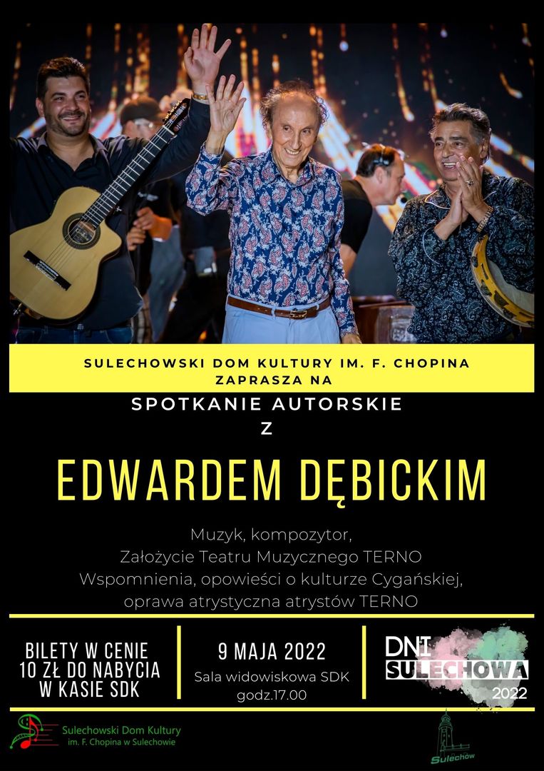 Plakat spotkanie autorskie z Edwardem Dębickim