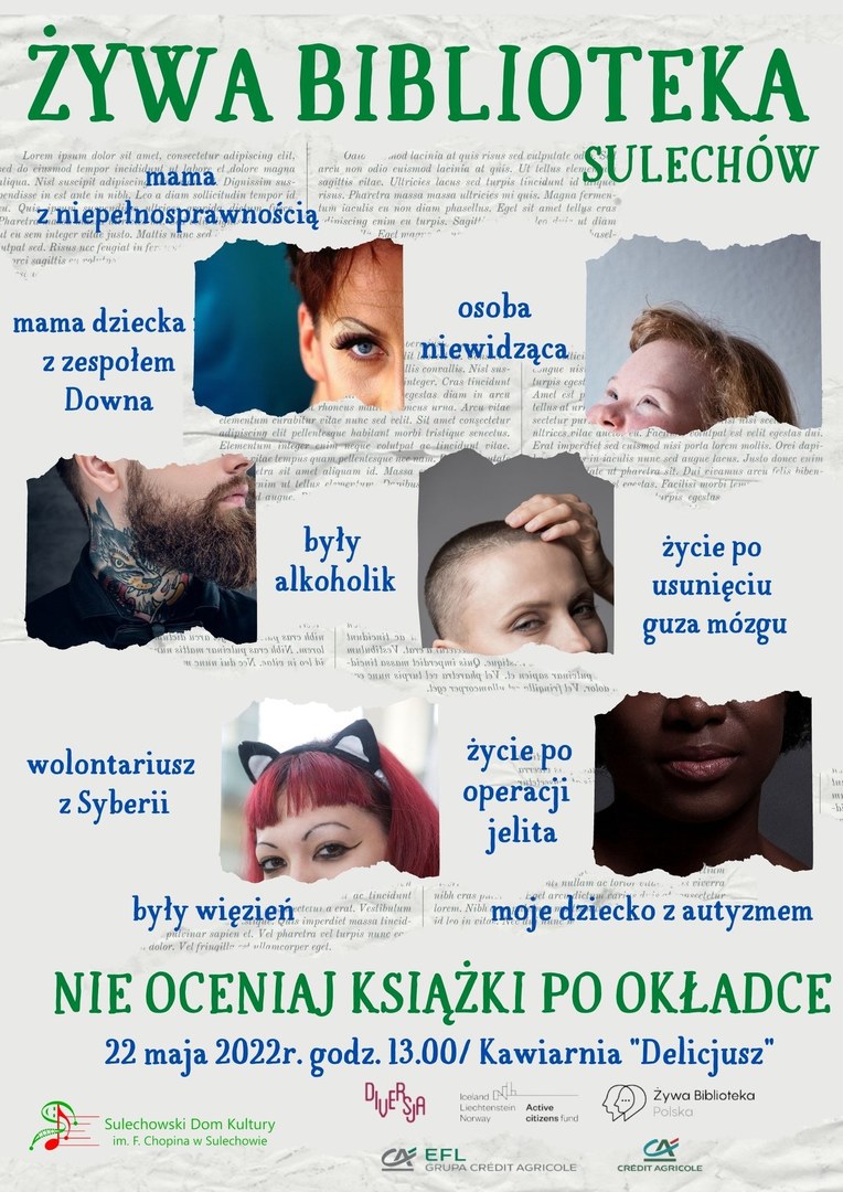 Plakat Żywa Biblioteka w Sulechowie