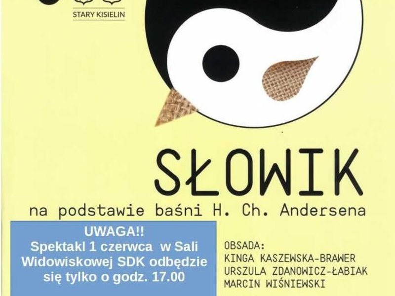 Plakat Dzień Dziecka z teatrem - spektakl SŁOWIK