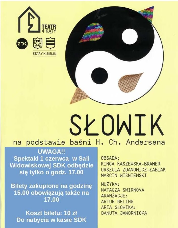 Plakat Dzień Dziecka z teatrem - spektakl SŁOWIK