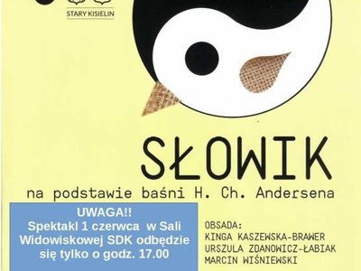 Plakat Dzień Dziecka z teatrem - spektakl SŁOWIK