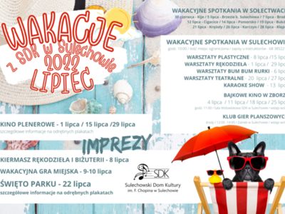 Plakat WAKACJE Z SDK lipiec 2022