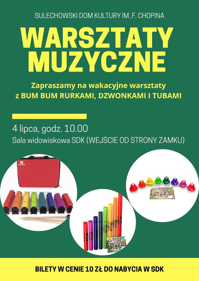 plakat warsztatów muzycznych 4 lipca 2023