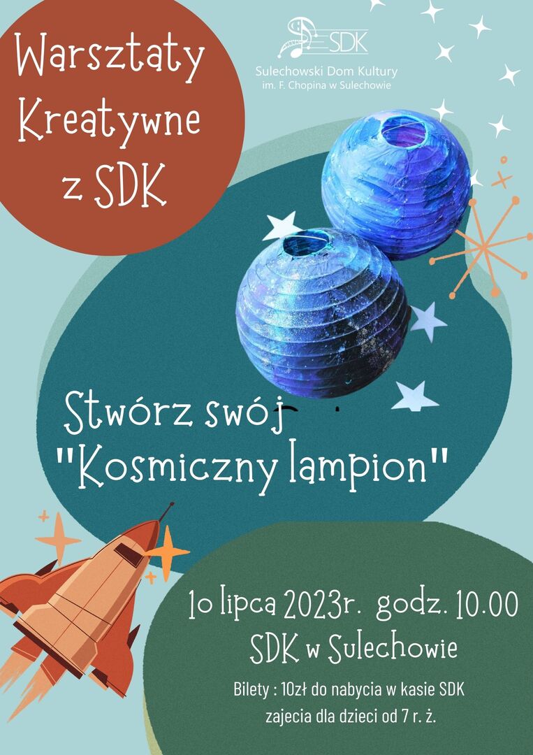 plakat warsztatów kosmiczny lampion