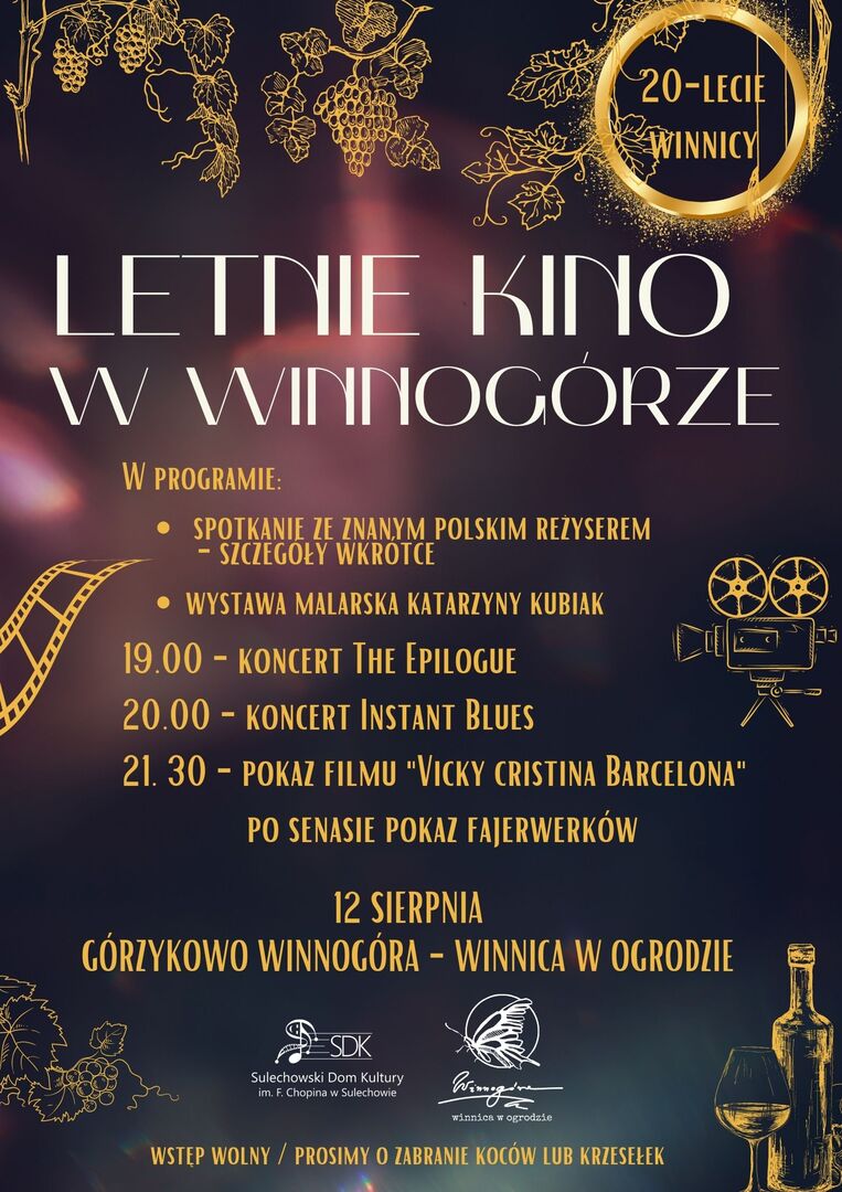 plakat Letnie Kino w Winnogórze
