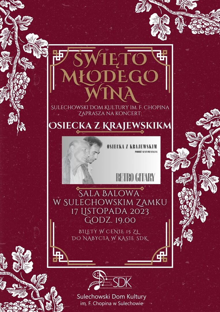 plakat Osiecka z Krajewskim PODRÓŻ SENTYMENTALNA