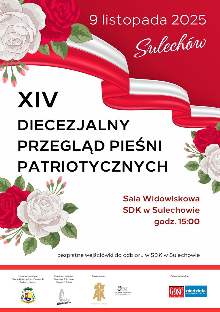 Plakat XIV Diecezjalny Przegląd Pieśni Patriotycznych