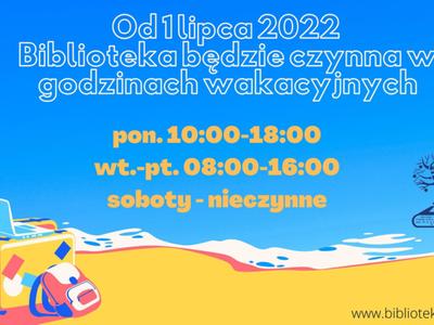 Wakacyjne godziny otwarcia biblioteki