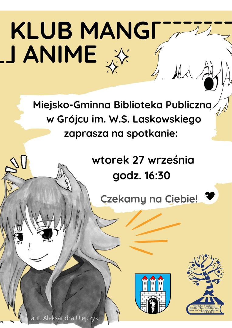Spotkanie Klubu Mangi i Anime 27 września 2022 o godz. 16:30