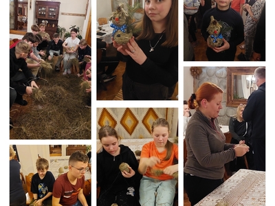 przygotowywanie ozdób z siana