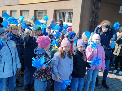 Uczniowie podczas msrszu
