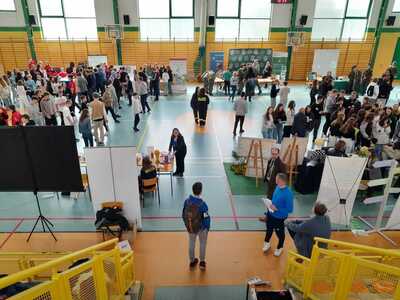 uczniowie podczas targów