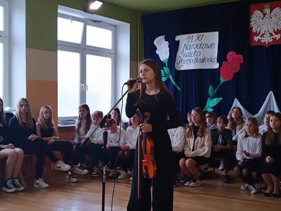 Uczniowie podczas apelu
